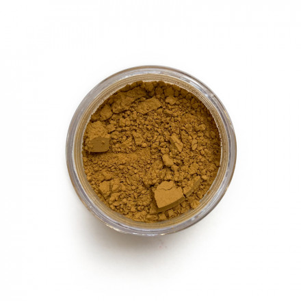 Raw Sienna pigment in a 15ml jar.