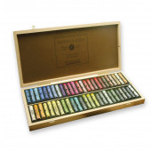 Sennelier Dark Wooden Box 50 Assorted pastels