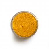 Tartrazine Yellow pigment in a 15 ml jar.
