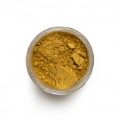 Yellow Ochre pigment in a 15ml jar.